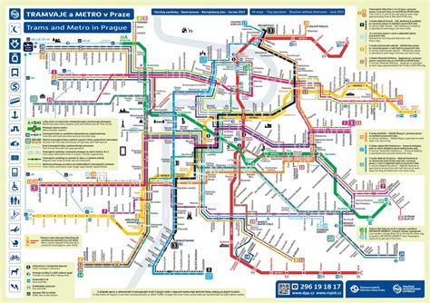 Prague public transport map - Prague transport map (Bohemia - Czechia)