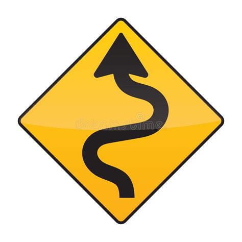 Winding Road Sign. Vector Illustration Decorative Design Stock Vector ...