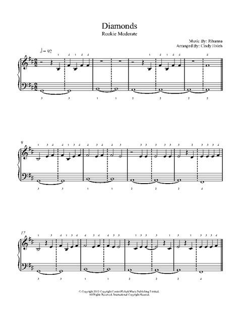 Diamonds by Rihanna Sheet Music & Lesson | Rookie Level