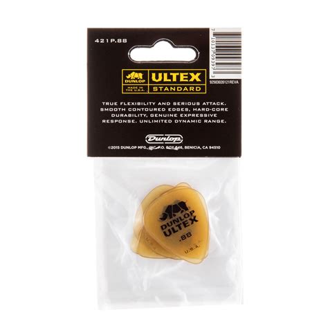 Dunlop .88 Yellow Ultex Standard Picks 6 Pack