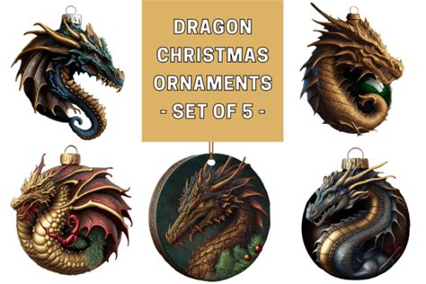 Dragon Christmas Ornaments Graphic by Alavays · Creative Fabrica