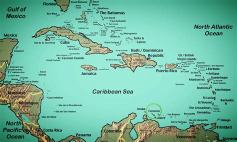 Where is Curacao Located? | Caribbean islands map, Caribbean, Western ...