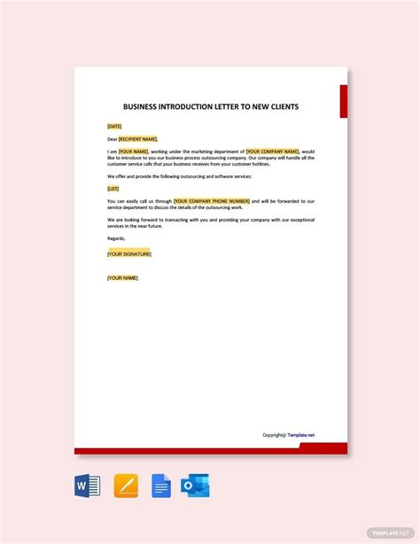 Introductory Letter To New Client Templates - Infoupdate.org