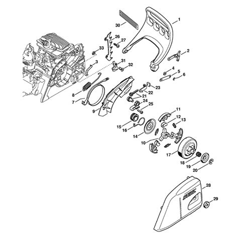 Stihl MS 181 Chainsaw (MS181C-BE) Parts Diagram, Hand Guard