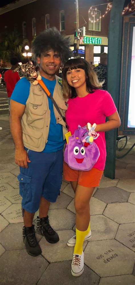 Couples costume Dora and Diego | Cute couple halloween costumes, Cute ...