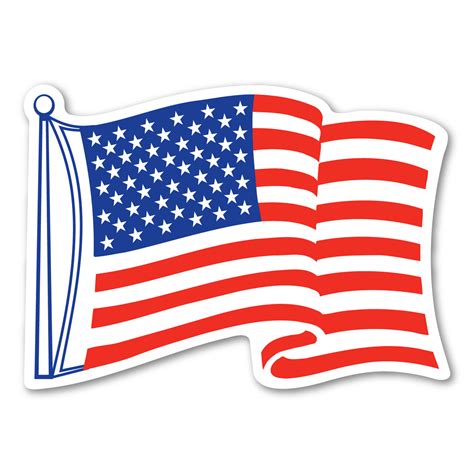 Waving American Flag Mini Sticker - Magnet America