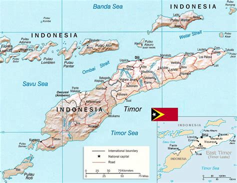 East Timor Map, Capital Dili - Timor Leste