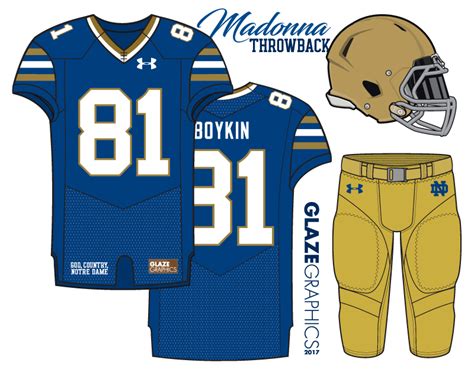 Notre Dame Football Uniform Concepts: Madonna Throwback | Football ...