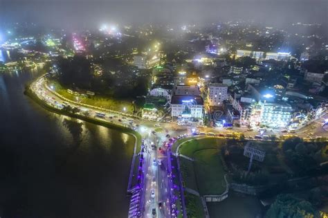 Aerial View of Da Lat City Night Beautiful Tourism Destination in ...