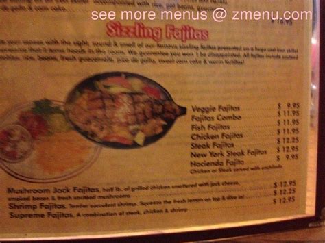 Menu at Original Hacienda Grill restaurant, Taft