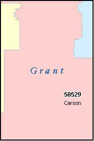 GRANT County, North Dakota Digital ZIP Code Map