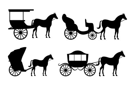 Horse carriage silhouette, isolated and trendy. Horse carriage ...