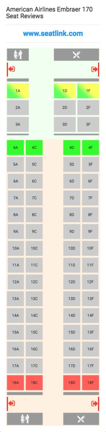 American Airlines Embraer 170 Seating Chart - Updated May 2022 - SeatLink