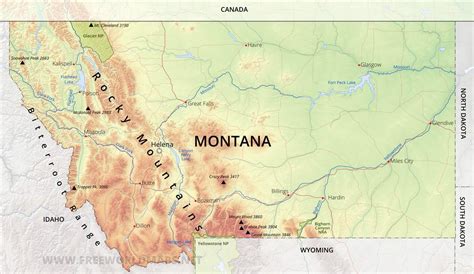 Bitterroot Mountains Map | World Map 07