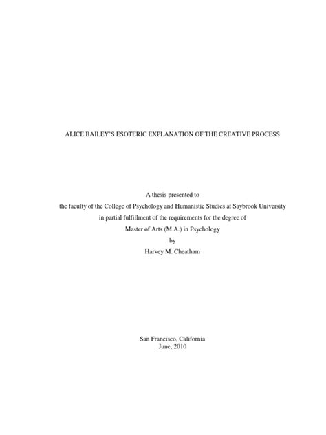 Alice Bailey's Esoteric Explanation of The Creative Process | PDF ...