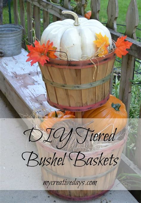 DIY Tiered Bushel Baskets For Your Fall Porch - My Creative Days