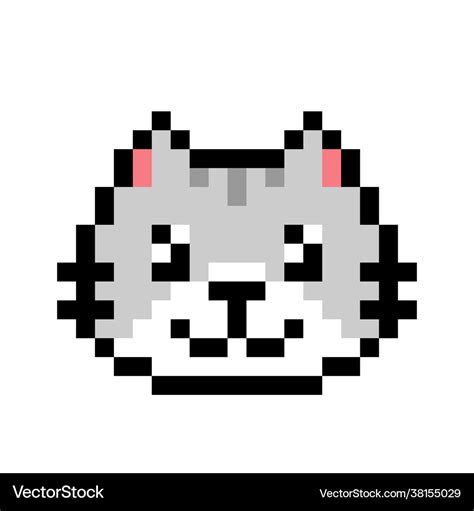 Pixel cat image for game assets Royalty Free Vector Image