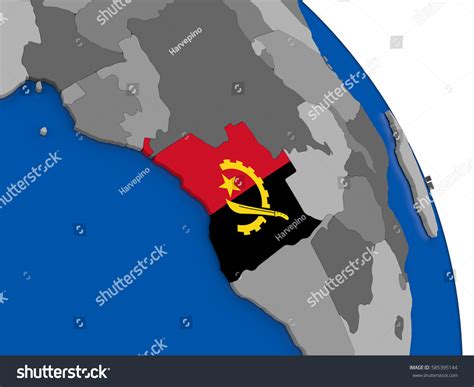 Political Map Angola National Flag Symbol Stock Illustration 585395144 ...