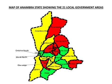 Map of Anambra State Showing the 21 Local Government Areas - DocsLib