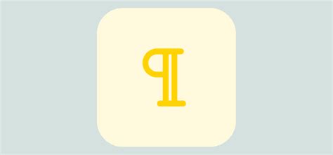 The Pilcrow or Paragraph Symbol ¶ (Keyboard Shortcuts)