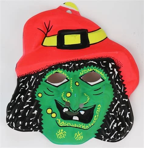 Vintage Wicked Witch Halloween Mask Fun World Monster Creepy 1980's ...