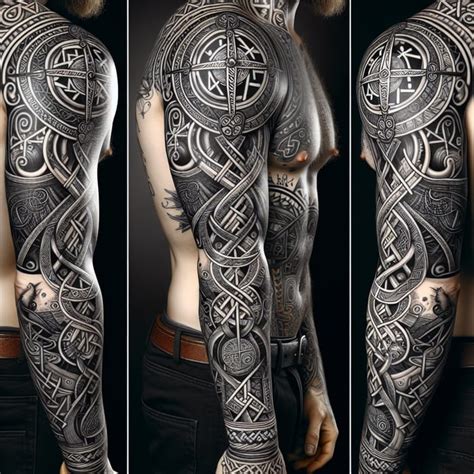 Viking Arm Tattoo Sleeve with Intricate Nordic Designs | AI Art ...