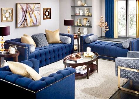 20+ Blue Living Room Furniture Ideas - HMDCRTN