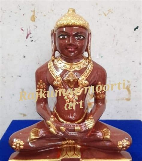 Yellow Marble Mahaveer Swami Statue,11 Inches, Home at Rs 10999 in Jaipur