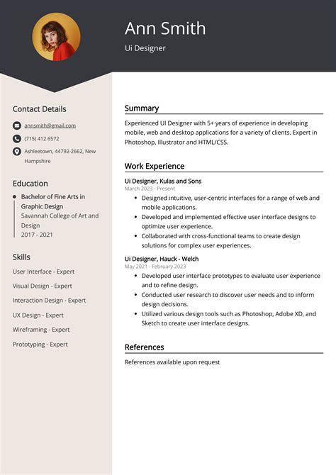 Ui Designer Resume Example (Free Guide)