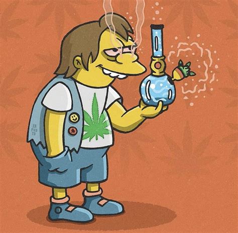 Bart Simpson Tattoo Smoking Weed