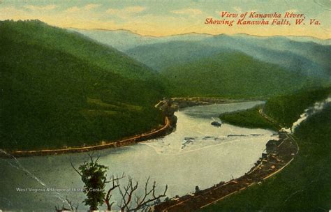 View of Kanawha River, Showing Kanawha Falls; Kanawha Co., W. Va ...