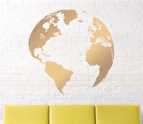 wall decals- map decal- Earth decal - globe decal - world map decal ...