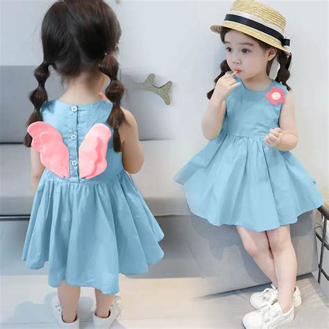 2019 Summer Baby Girls Cute Dress Kids Angel wings Dress Fashion ...