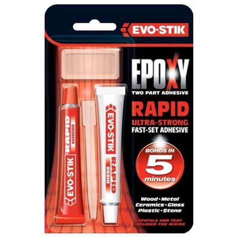 Evo-stik Epoxy Rapid Tube 2-Part Ultra Strong Adhesive 5-Minute Bond ...