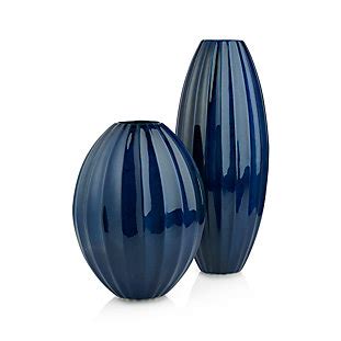 Nona Blue Glass Floor Vase | Crate and Barrel