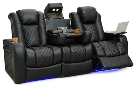 Seatcraft Anthem Home Theater Seating Leather Power Recline Sofa ...