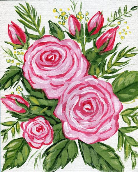 How to Paint Quick and Easy Roses with Acrylic Paint - A Beginner's ...