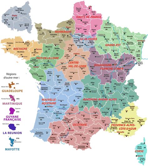 Political map of France - Political map of France with cities (Western ...