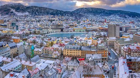 Norway, cityscape, rooftops, oslo, mountains, snow, cold, City, HD ...