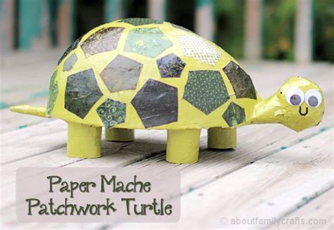 Paper Mache Patchwork Turtle – About Family Crafts