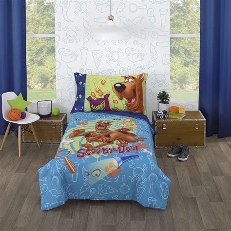 Warner Brothers Scooby Doo Blue and Green 4 Piece Toddler Bedding Set ...