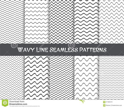 Wavy Line Seamless Patterns Stock Vector - Illustration of cute ...