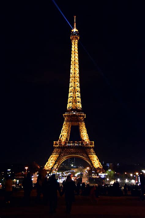 HD wallpaper: lighted Eiffel Tower at night, paris, france, city ...