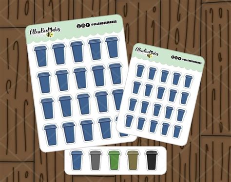 Wheelie Bin Stickers for Planners Journaling Scrapbooking - Etsy