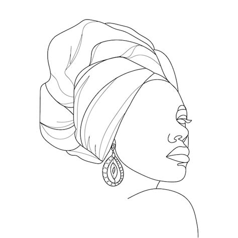 Premium Vector | Abstract portrait of young African woman in ...