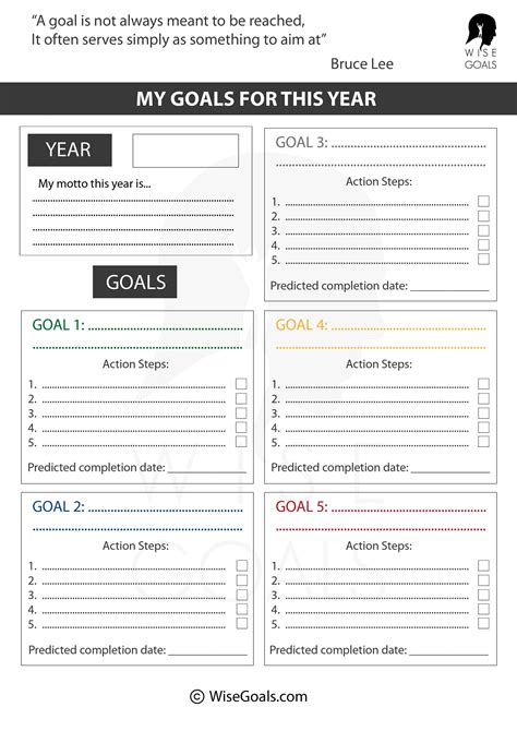 Break Through With 11 Stylish Goal Setting Worksheets (PDF, FREE)