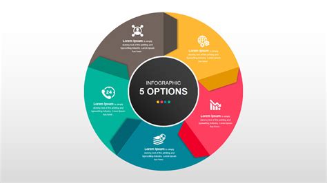 Round Infographic Diagram With Folded Arrows PowerPoint Template ...