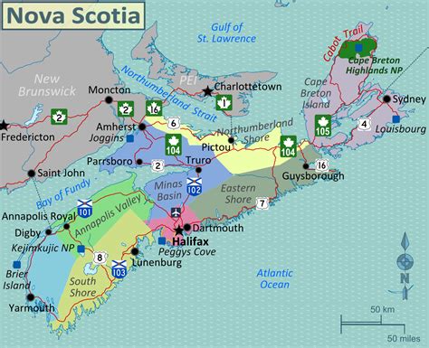 Image result for printable map of nova scotia Scenic Road Trip, Scenic ...