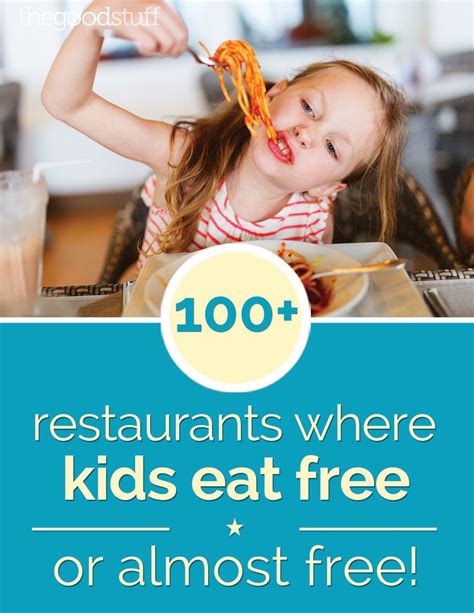 100+ Restaurants Where Kids Eat Free and (almost) Free | Kids eat free ...