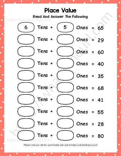 Place Value worksheets - Tens and Ones - Exercise 2 - Your Home Teacher